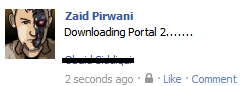 Facebook Status: Downloading Portal 2