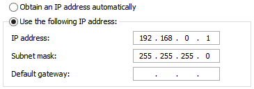 Laptop/PC - IP Settings